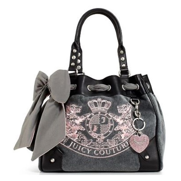 Juicy Couture Handbags - juicy couture grey and pink hand bag